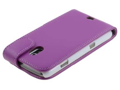 Samsung I9250 Google Galaxy Nexus Synthetic Leather Flip Case - Purple