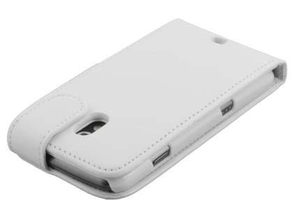 Samsung I9250 Google Galaxy Nexus Synthetic Leather Flip Case - Pearl White