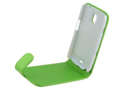 Samsung I9250 Google Galaxy Nexus Synthetic Leather Flip Case - Lime Green