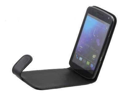 Samsung I9250 Google Galaxy Nexus Synthetic Leather Flip Case - Black