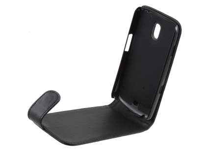 Samsung I9250 Google Galaxy Nexus Synthetic Leather Flip Case - Black