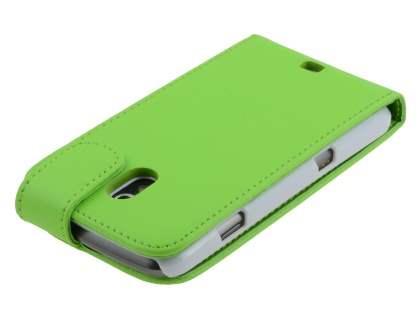 Samsung I9250 Google Galaxy Nexus Synthetic Leather Flip Case - Lime Green