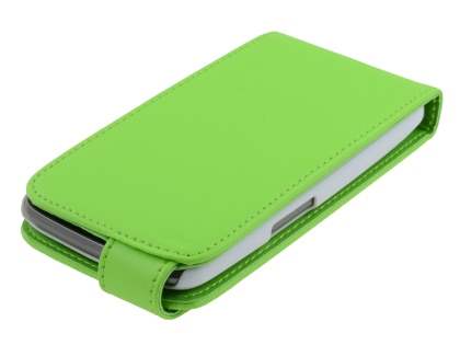 Samsung I9250 Google Galaxy Nexus Synthetic Leather Flip Case - Lime Green