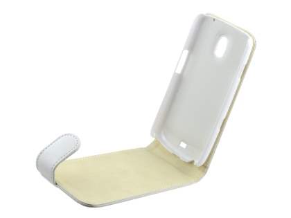 Samsung I9250 Google Galaxy Nexus Synthetic Leather Flip Case - Pearl White
