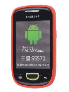 Samsung S5570 Galaxy Mini Frosted Colour TPU Gel Case - Red