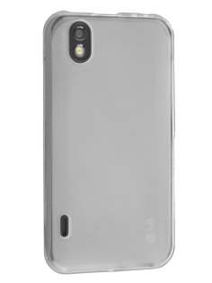 LG Optimus Black P970 Frosted Colour TPU Gel Case - Clear/Frosted Clear