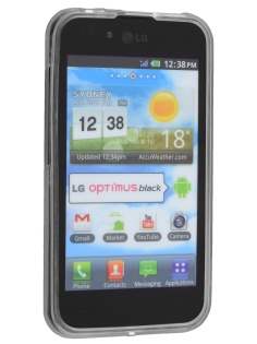 LG Optimus Black P970 Frosted Colour TPU Gel Case - Clear/Frosted Clear