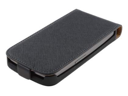 Samsung I9250 Google Galaxy Nexus Slim Synthetic Leather Flip Case - Black
