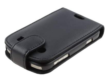 BlackBerry Bold 9900 Genuine Leather Flip Case - Black