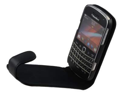 BlackBerry Bold 9900 Genuine Leather Flip Case - Black