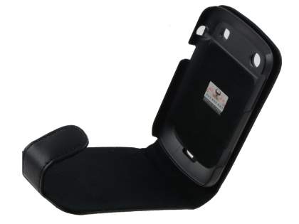BlackBerry Bold 9900 Genuine Leather Flip Case - Black