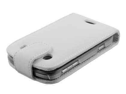 BlackBerry Bold 9900 Genuine Leather Flip Case - White