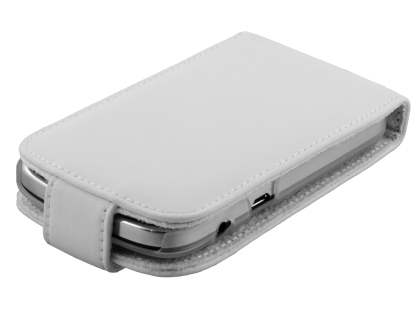 BlackBerry Bold 9900 Genuine Leather Flip Case - White
