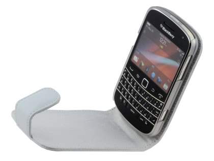 BlackBerry Bold 9900 Genuine Leather Flip Case - White