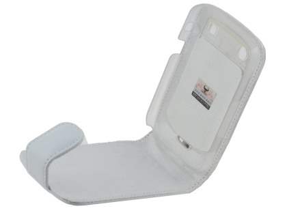BlackBerry Bold 9900 Genuine Leather Flip Case - White