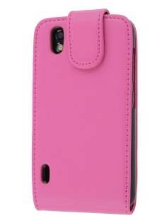LG Optimus Black P970 Synthetic Leather Flip Case - Pink