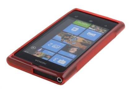 Nokia Lumia 800 Wave Case - Frosted Red/Red
