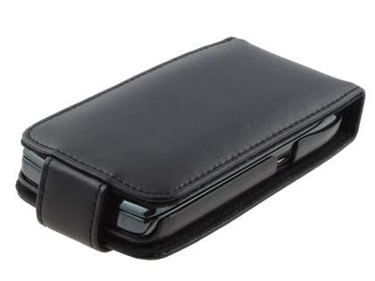 BlackBerry Torch 9810/9800 Genuine Leather Flip Case - Black