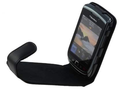 BlackBerry Torch 9810/9800 Genuine Leather Flip Case - Black