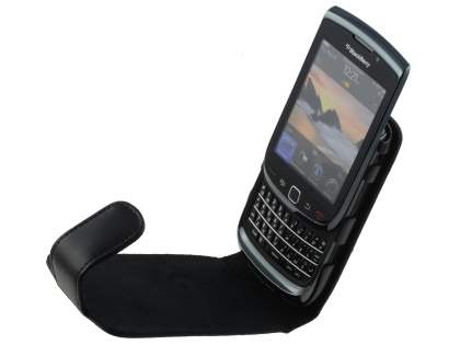 BlackBerry Torch 9810/9800 Genuine Leather Flip Case - Black