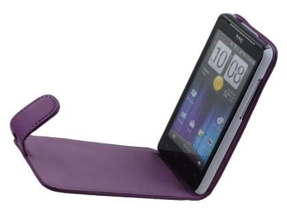 HTC Velocity 4G Synthetic Leather Flip Case - Purple