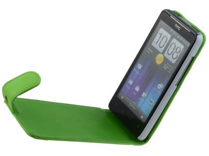 HTC Velocity 4G Synthetic Leather Flip Case - Green