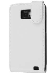 Synthetic Snakeskin Leather Flip Case for Samsung I9100 Galaxy S2 - White