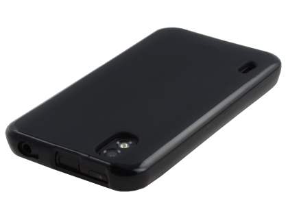 LG Optimus Black P970 Frosted Colour TPU Gel Case - Black