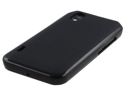 LG Optimus Black P970 Frosted Colour TPU Gel Case - Black