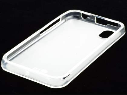 LG Optimus Black P970 Frosted Colour TPU Gel Case - Clear/Frosted Clear