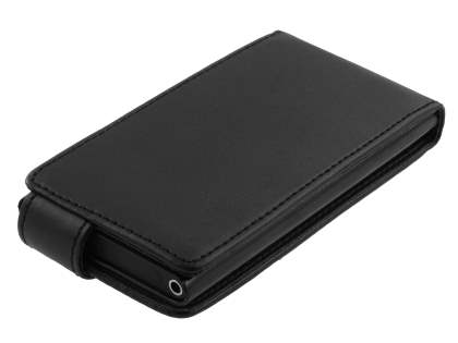 Nokia Lumia 800 Synthetic Leather Flip Case - Black