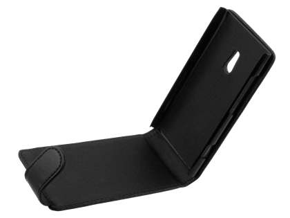 Nokia Lumia 800 Synthetic Leather Flip Case - Black