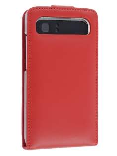 HTC Velocity 4G Genuine Leather Flip Case - Red