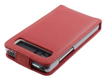 HTC Velocity 4G Genuine Leather Flip Case - Red