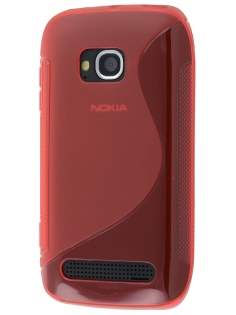 Nokia Lumia 710 Wave Case - Frosted Red/Red Soft Cover