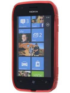 Nokia Lumia 710 Wave Case - Frosted Red/Red