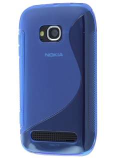 Nokia Lumia 710 Wave Case - Frosted Blue/Blue Soft Cover