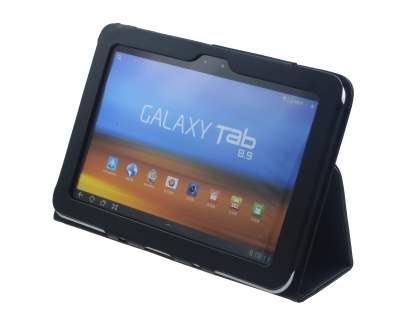 Synthetic Leather Flip Case with Fold-Back Stand for Samsung Galaxy Tab 8.9 4G - Classic Black