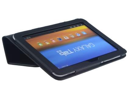 Synthetic Leather Flip Case with Fold-Back Stand for Samsung Galaxy Tab 8.9 4G - Classic Black