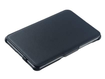 Premium Samsung Galaxy Tab 7.7 P6800 Slim Synthetic Leather Flip Case with Dual-Angle Tilt Stand - Classic Black