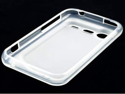 HTC Incredible S Frosted Colour TPU Gel Case - Frosted Clear