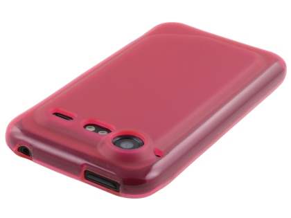 HTC Incredible S Frosted Colour TPU Gel Case - Frosted Red