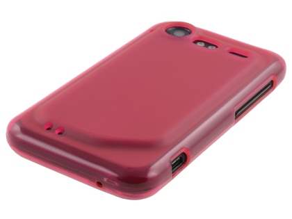 HTC Incredible S Frosted Colour TPU Gel Case - Frosted Red