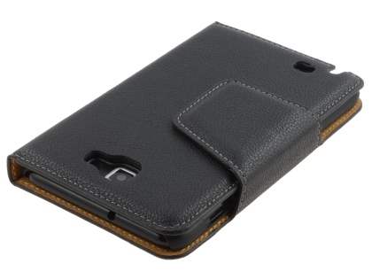 Synthetic Leather Wallet Case for Samsung I9220 Galaxy Note - Classic Black