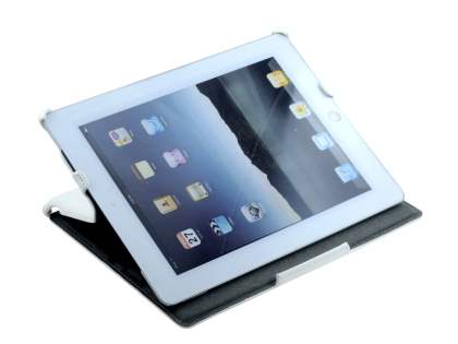 Premium Slim Synthetic Leather Flip Case with Stand for iPad 2/3/4 - Pearl White
