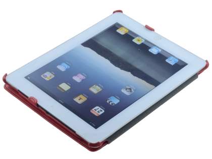 Premium Slim Synthetic Leather Flip Case with Stand for iPad 2/3/4 - Red