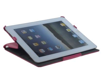 Premium Slim Synthetic Leather Flip Case with Stand for iPad 2/3/4 - Pink