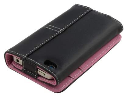iPhone 4/ 4S Wallet Case - Black/Baby Pink