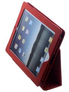 Synthetic Leather Flip Case with Stand for iPad 2 / iPad 3 / iPad 4 - Red