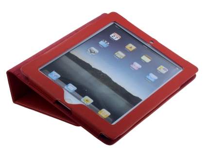 Synthetic Leather Flip Case with Stand for iPad 2 / iPad 3 / iPad 4 - Red